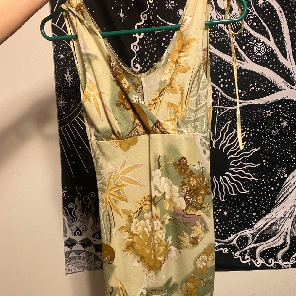 janette brand light green dress
